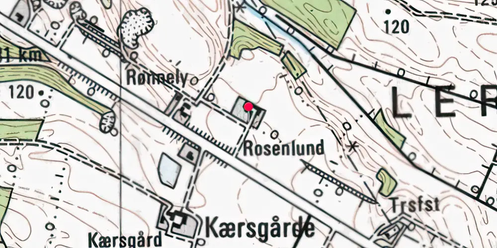 Historisk kort over Kjærsgård Trinbræt Historisk kort over Kjærsgård Trinbræt