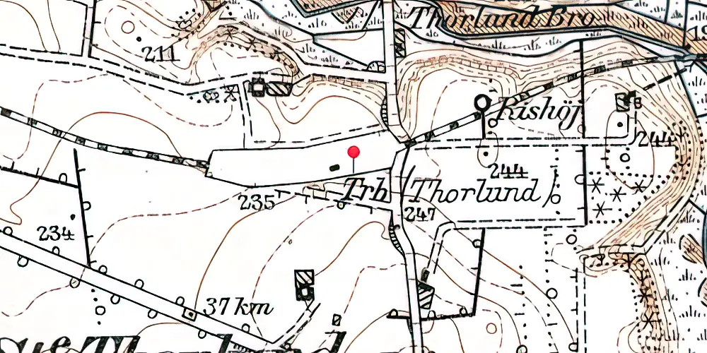 Historisk kort over Thorlund Holdeplads Historisk kort over Thorlund Holdeplads