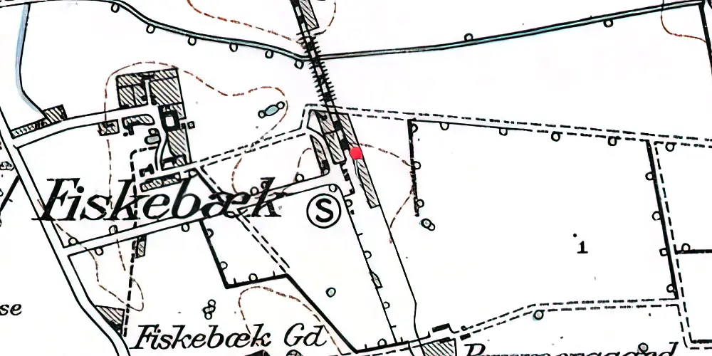 Historisk kort over Fiskebæk Station Historisk kort over Fiskebæk Station