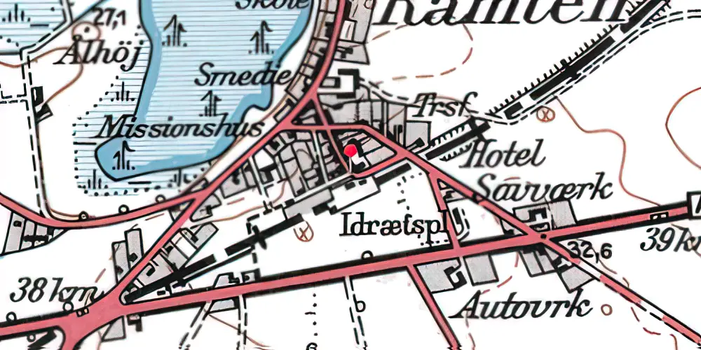 Historisk kort over Ramten Station Historisk kort over Ramten Station