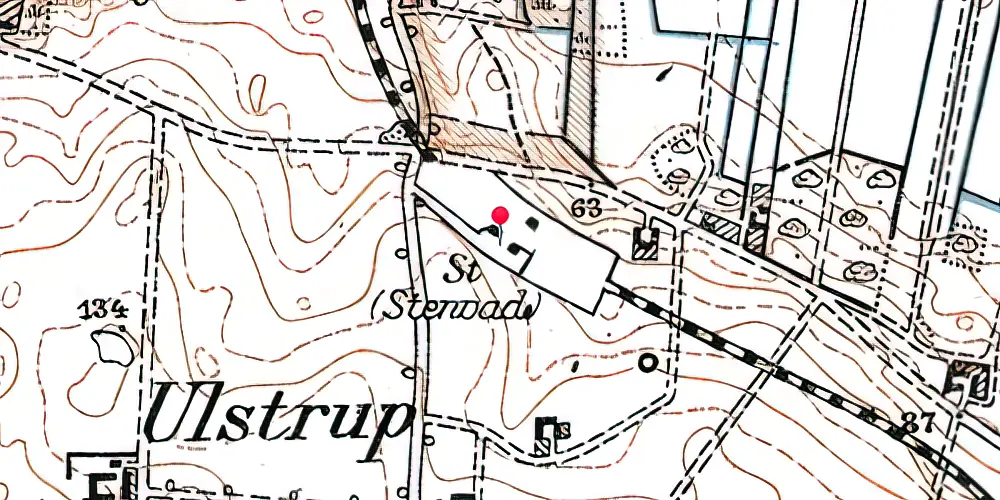 Historisk kort over Stenvad Station Historisk kort over Stenvad Station
