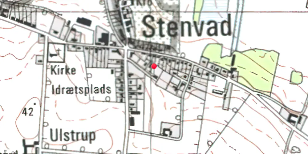 Historisk kort over Stenvad Station Historisk kort over Stenvad Station