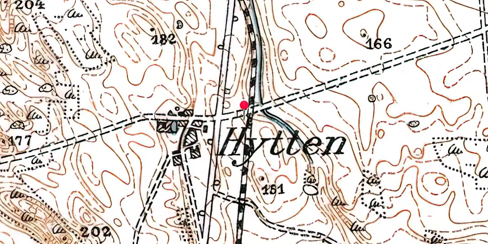 Historisk kort over Hytten Trinbræt Historisk kort over Hytten Trinbræt