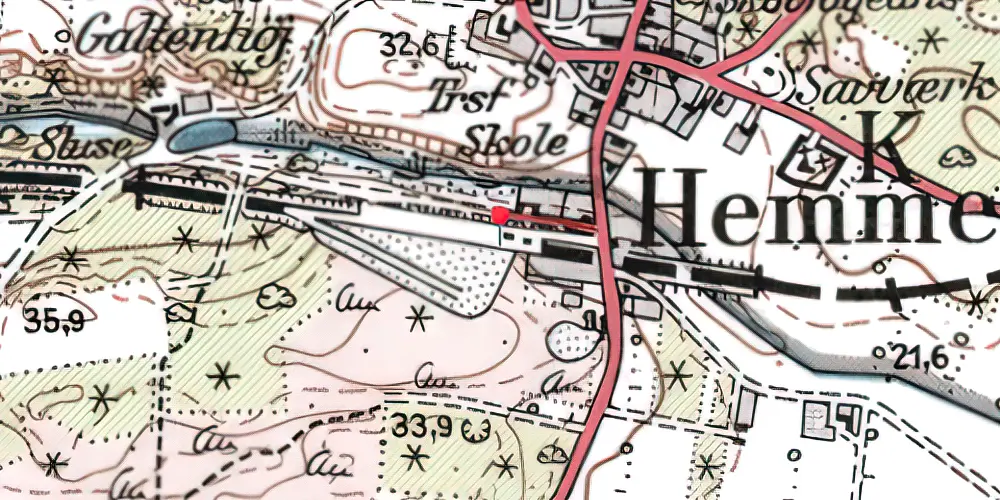 Historisk kort over Glesborg Station Historisk kort over Glesborg Station