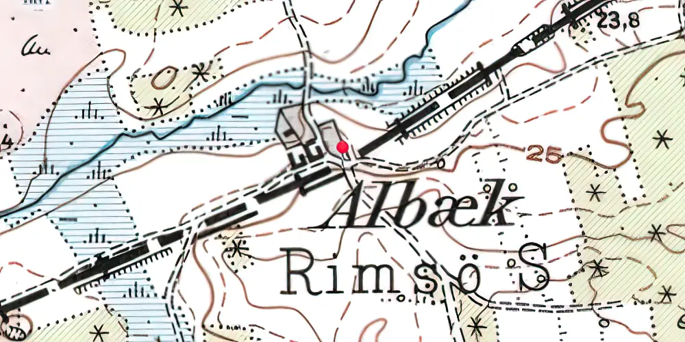Historisk kort over Albæk Trinbræt Historisk kort over Albæk Trinbræt