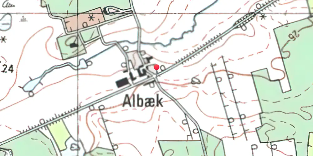 Historisk kort over Albæk Trinbræt Historisk kort over Albæk Trinbræt