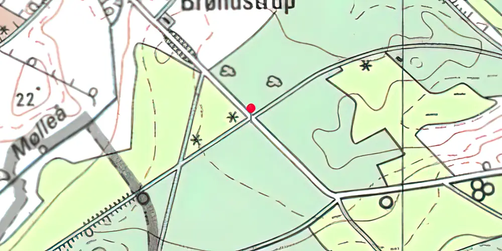 Historisk kort over Brøndstrup Trinbræt Historisk kort over Brøndstrup Trinbræt