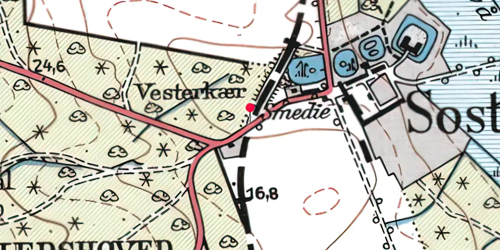 Historisk kort over Sostrup Trinbræt Historisk kort over Sostrup Trinbræt