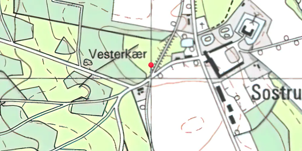 Historisk kort over Sostrup Trinbræt Historisk kort over Sostrup Trinbræt