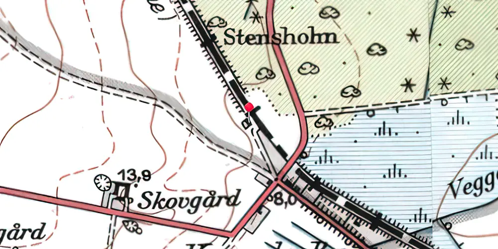 Historisk kort over Tornled Station Historisk kort over Tornled Station