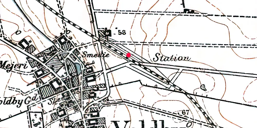 Historisk kort over Voldby Station Historisk kort over Voldby Station