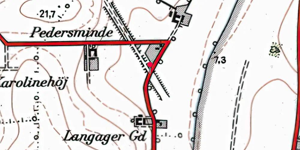 Historisk kort over Robstrup Trinbræt