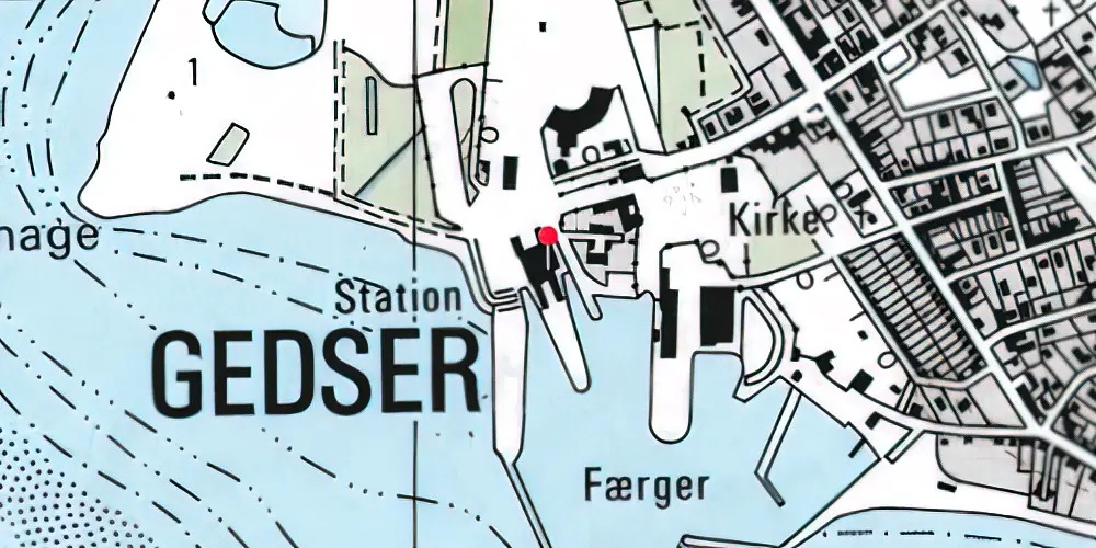 Historisk kort over Gedser Station Historisk kort over Gedser Station