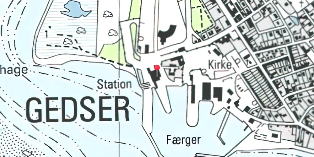Historisk kort over Gedser Station Historisk kort over Gedser Station