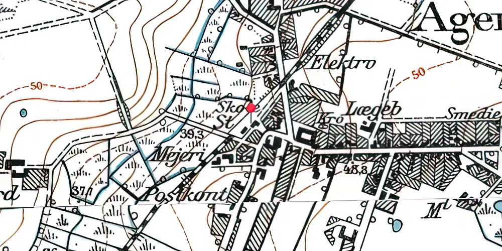 Historisk kort over Agerskov Station Historisk kort over Agerskov Station