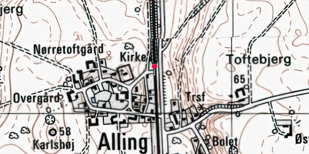 Historisk kort over Alling Trinbræt Historisk kort over Alling Trinbræt