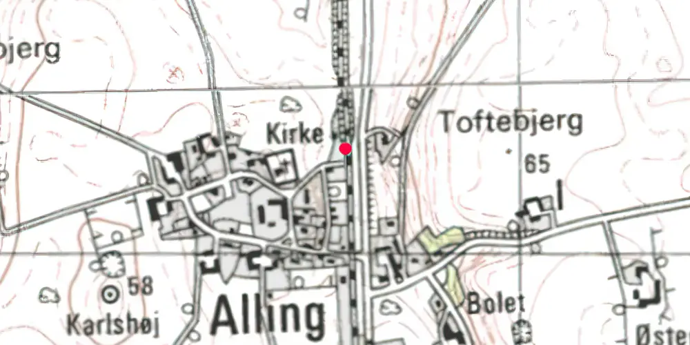 Historisk kort over Alling Trinbræt Historisk kort over Alling Trinbræt