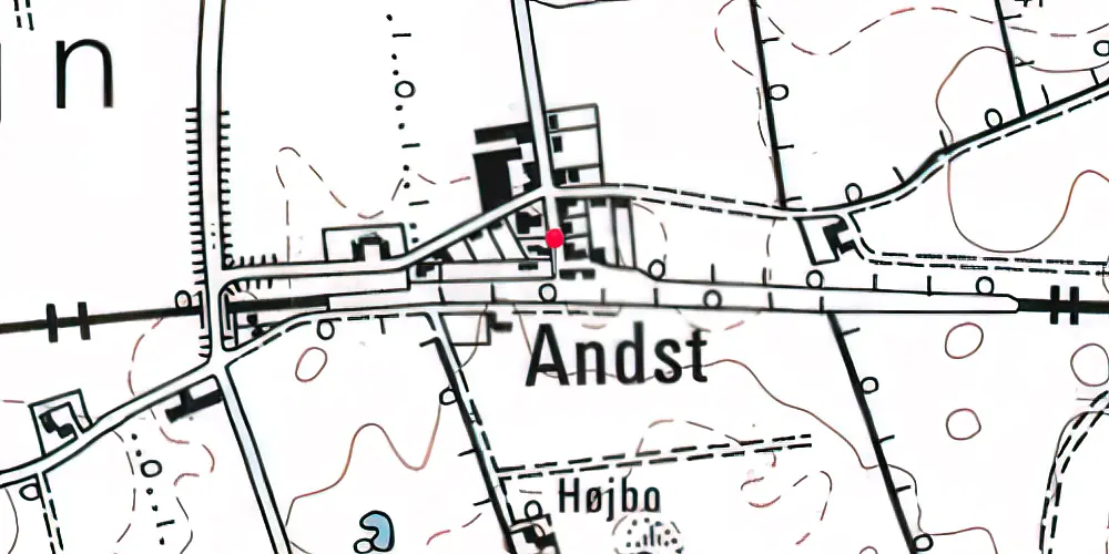 Historisk kort over Andst Station Historisk kort over Andst Station