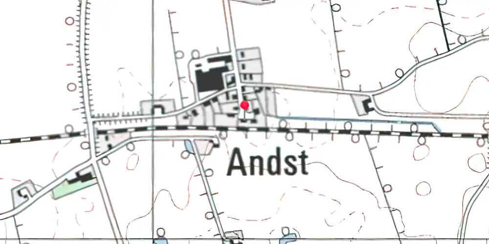 Historisk kort over Andst Station Historisk kort over Andst Station