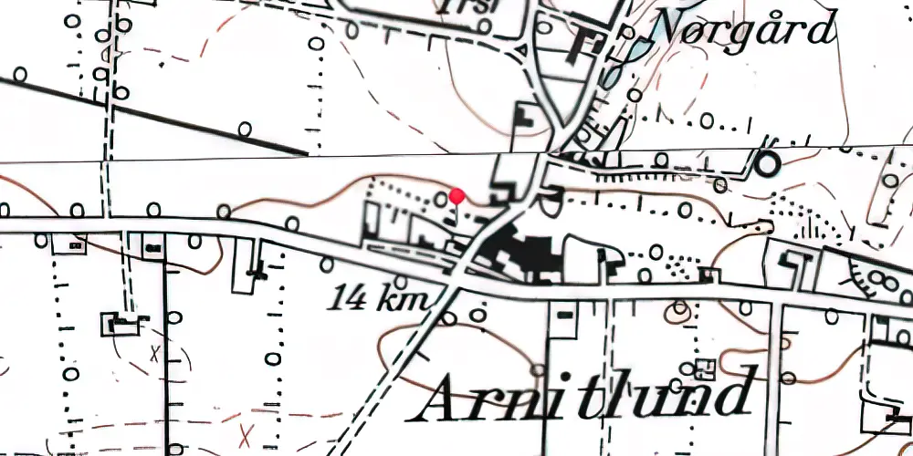 Historisk kort over Arnitlund Station Historisk kort over Arnitlund Station