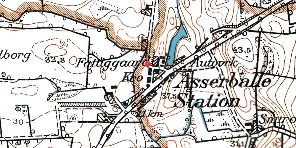 Historisk kort over Asserballe Station Historisk kort over Asserballe Station