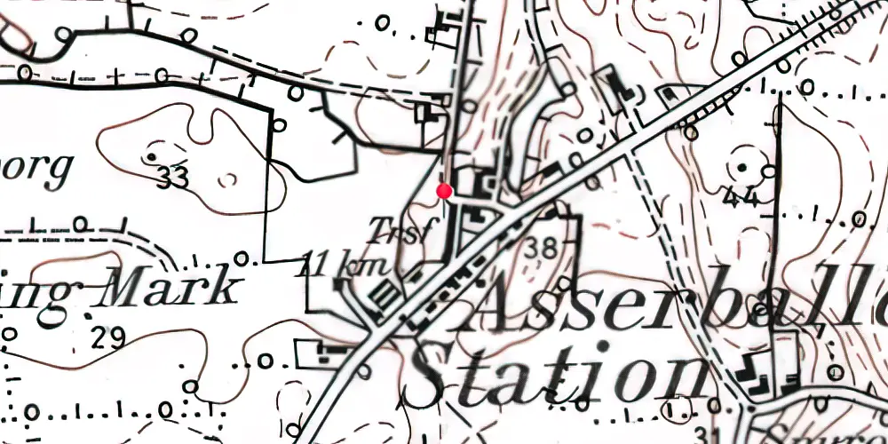Historisk kort over Asserballe Station Historisk kort over Asserballe Station