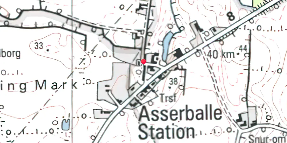 Historisk kort over Asserballe Station Historisk kort over Asserballe Station