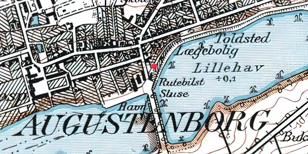 Historisk kort over Augustenborg Station Historisk kort over Augustenborg Station