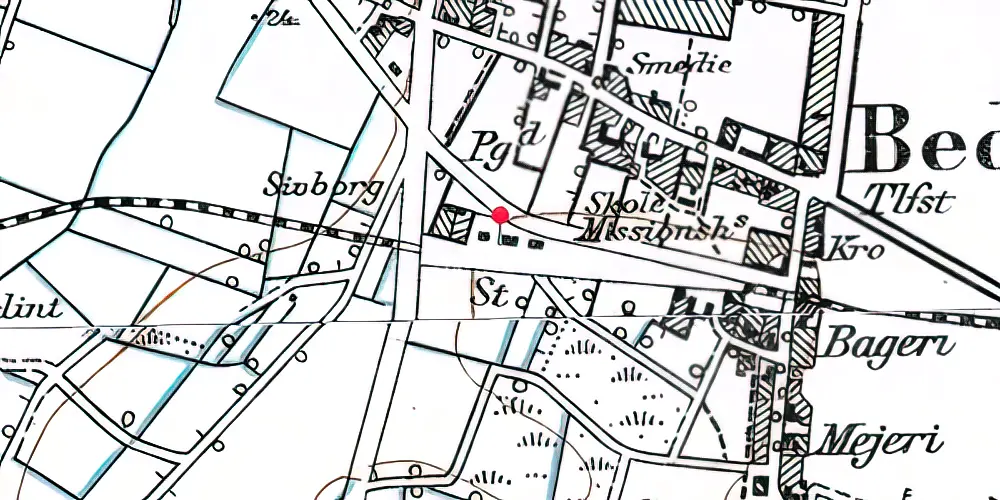 Historisk kort over Bedsted Løgum Station Historisk kort over Bedsted Løgum Station