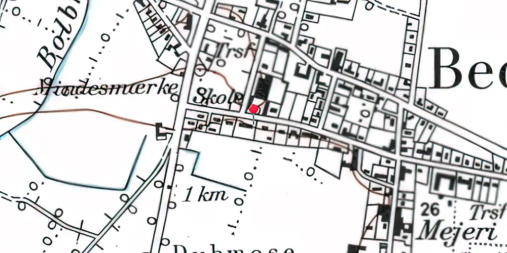 Historisk kort over Bedsted Løgum Station Historisk kort over Bedsted Løgum Station