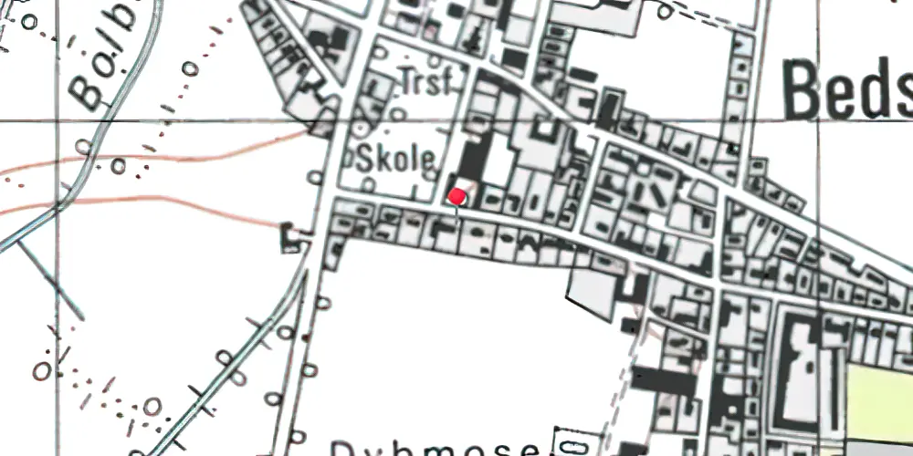 Historisk kort over Bedsted Løgum Station