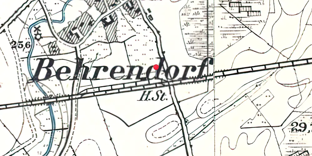 Historisk kort over Bjerndrup Holdeplads med sidespor Historisk kort over Bjerndrup Holdeplads med sidespor