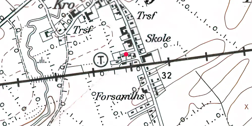 Historisk kort over Bjerndrup Holdeplads med sidespor Historisk kort over Bjerndrup Holdeplads med sidespor
