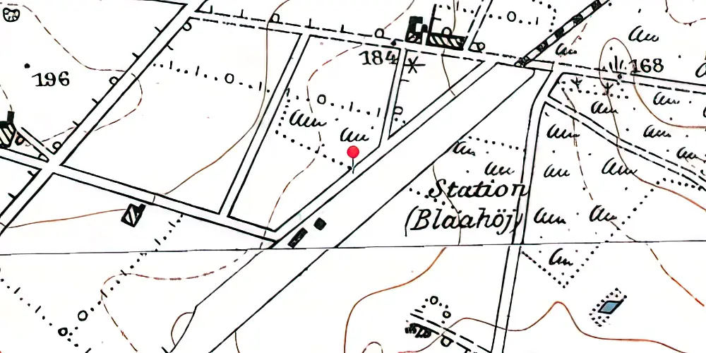 Historisk kort over Blaahøj Station Historisk kort over Blaahøj Station