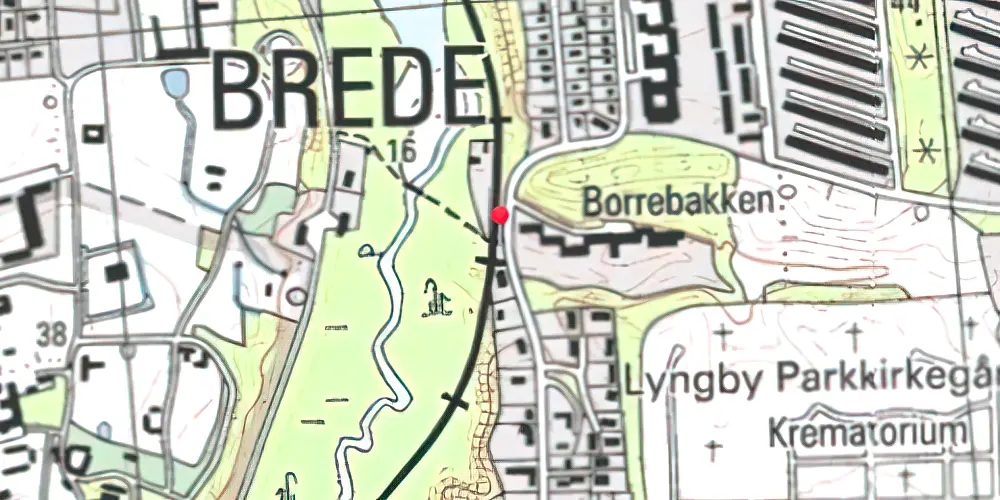 Historisk kort over Borrebakken Trinbræt Historisk kort over Borrebakken Trinbræt