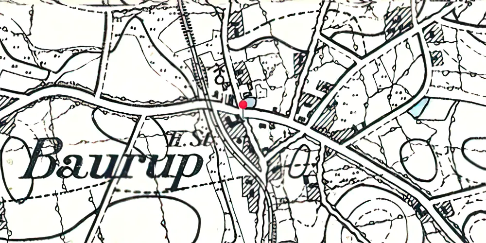 Historisk kort over Bovrup Stationskro Historisk kort over Bovrup Stationskro