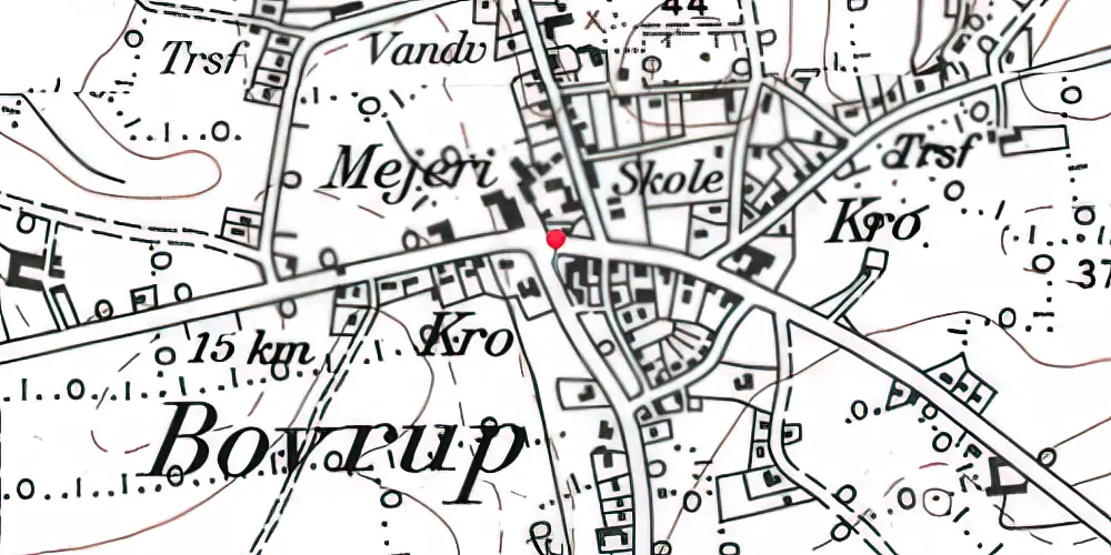 Historisk kort over Bovrup Stationskro Historisk kort over Bovrup Stationskro