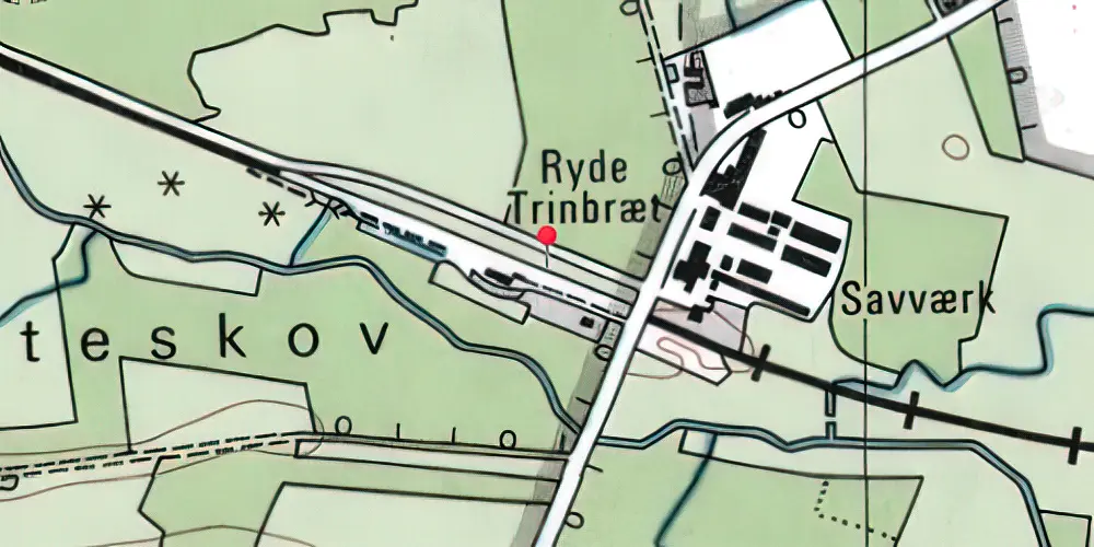 Historisk kort over Ryde Trinbræt Historisk kort over Ryde Trinbræt