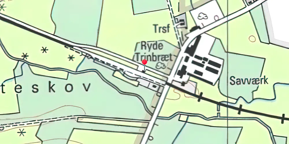 Historisk kort over Ryde Trinbræt Historisk kort over Ryde Trinbræt