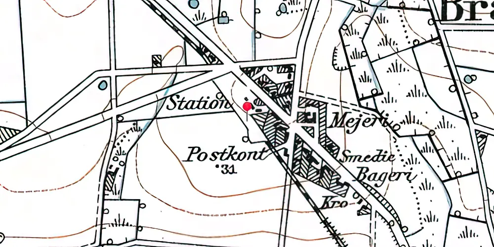 Historisk kort over Branderup Station Historisk kort over Branderup Station