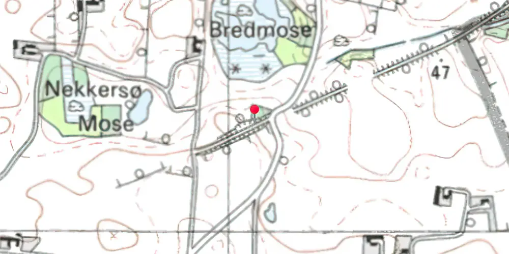 Historisk kort over Bredmose Trinbræt Historisk kort over Bredmose Trinbræt