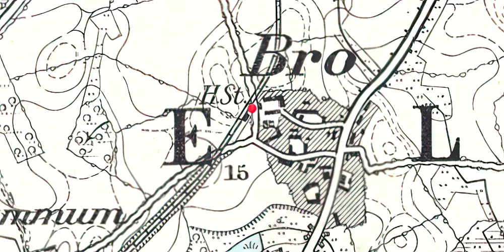 Historisk kort over Bro Station Historisk kort over Bro Station