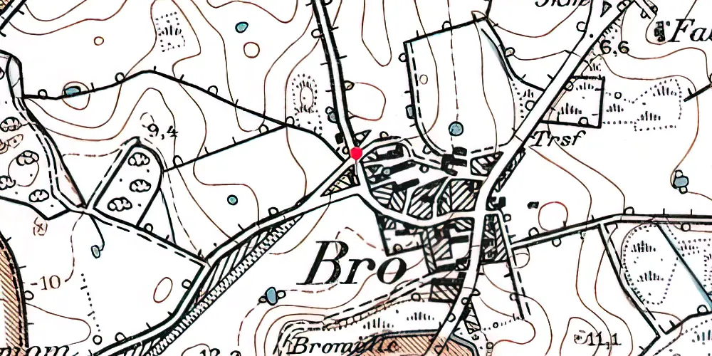 Historisk kort over Bro Station Historisk kort over Bro Station