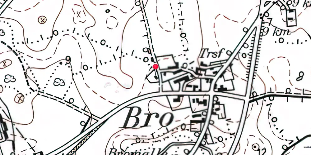 Historisk kort over Bro Station Historisk kort over Bro Station