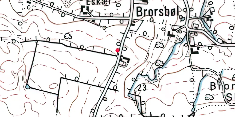 Historisk kort over Brorsbøl Trinbræt