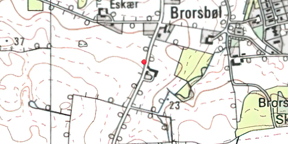 Historisk kort over Brorsbøl Trinbræt