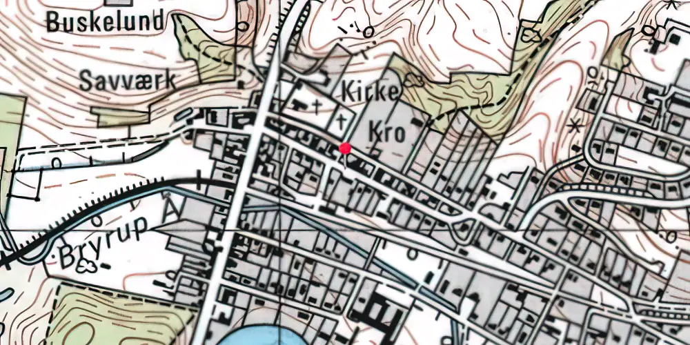 Historisk kort over Bryrup (smalspor) Station Historisk kort over Bryrup (smalspor) Station
