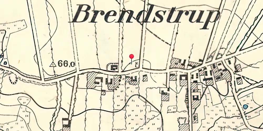 Historisk kort over Brændstrup Station Historisk kort over Brændstrup Station