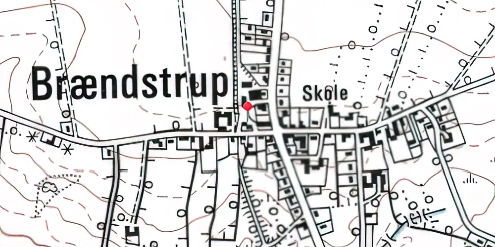 Historisk kort over Brændstrup Station Historisk kort over Brændstrup Station