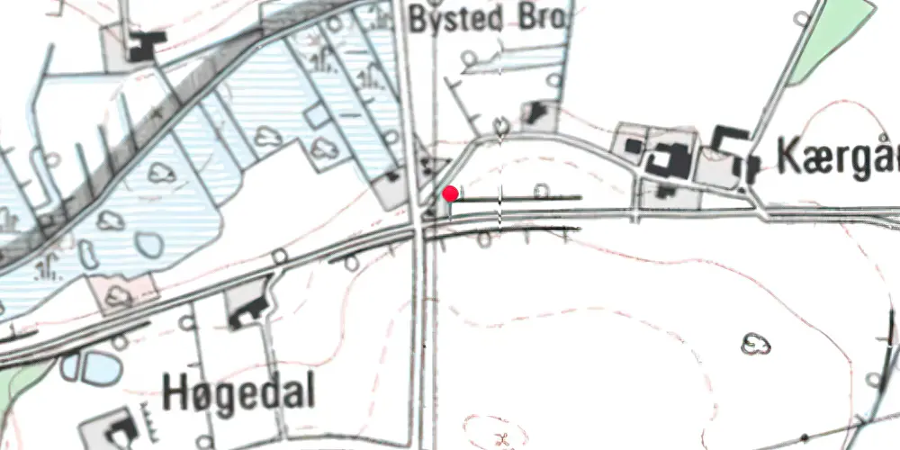 Historisk kort over Bysted Trinbræt Historisk kort over Bysted Trinbræt